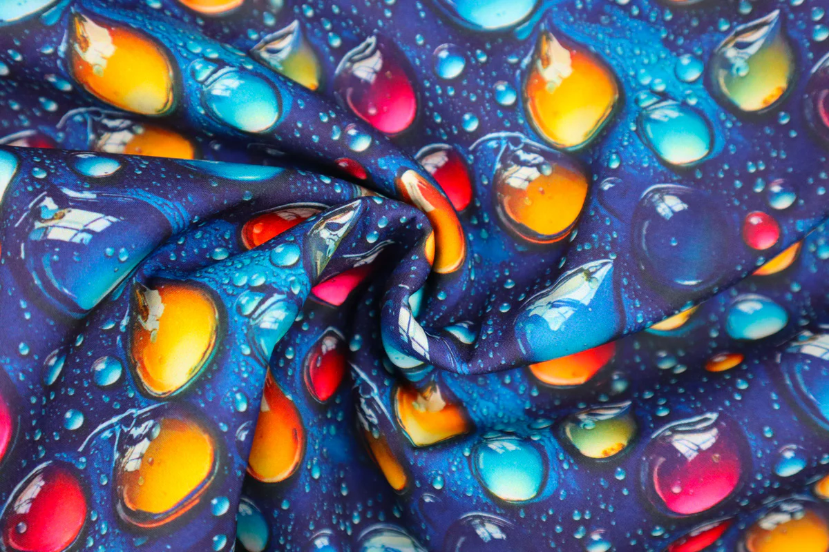 Reststück: 0,80 m  Softshell Digital Raindrops - Image 3